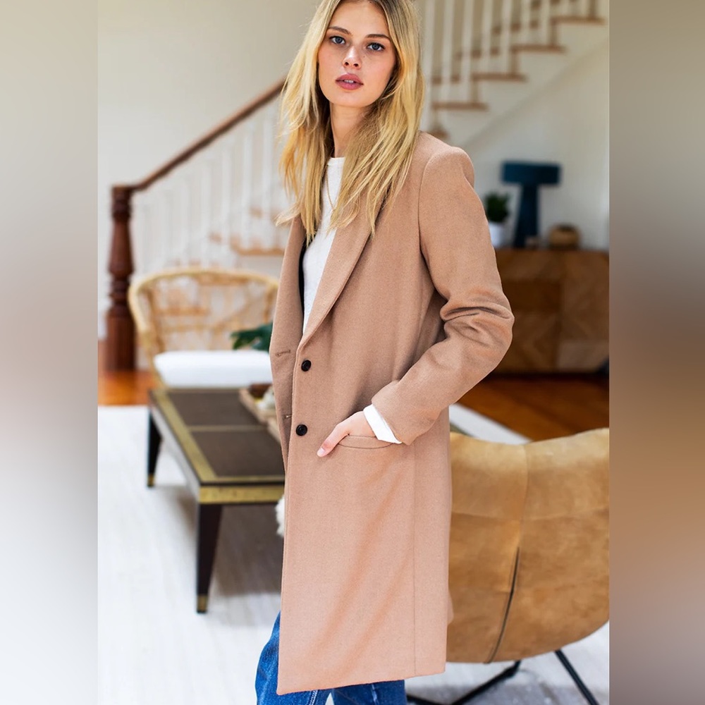 Emerson Fry Camel Tailored Coat - Size 14 - New With Tags